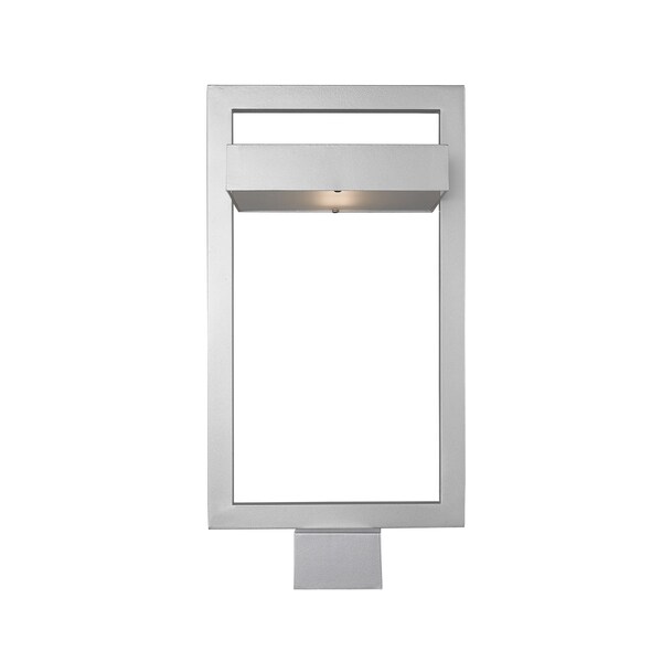 Luttrel 1 Light Outdoor Post Mount Fixture, Silver & Frosted